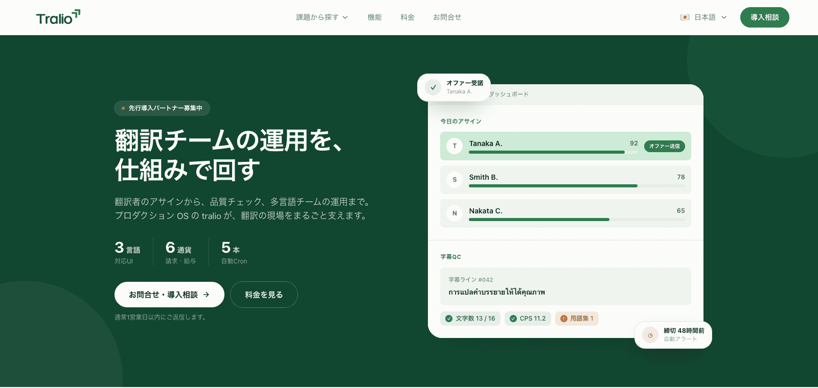 Tralio product first view